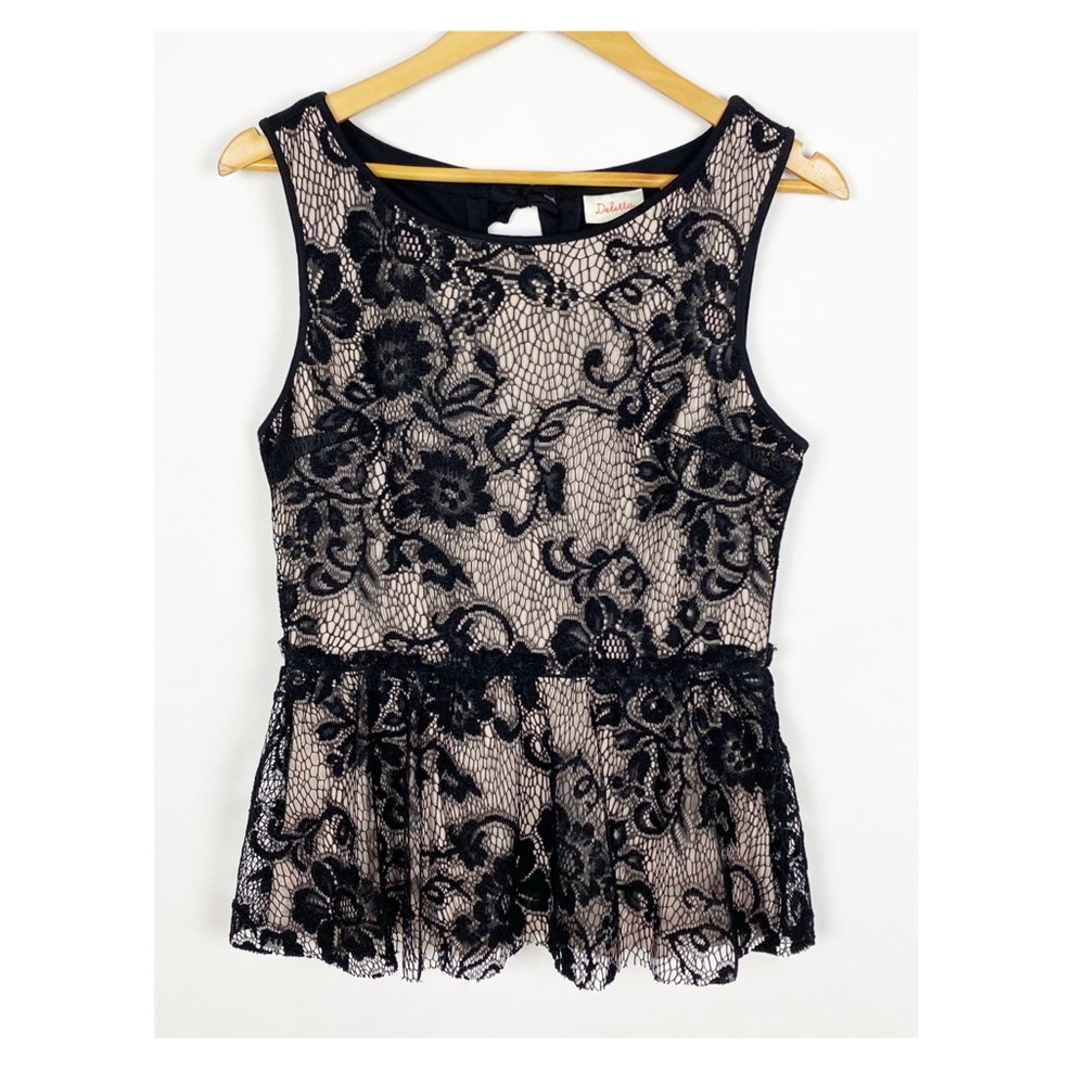 Anthropologie Deletta Beatrice Lace Overlay
Peplum Top Size Small - Picture 1 of 7
